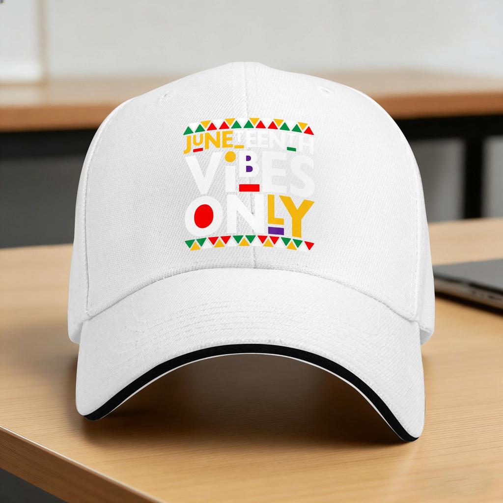 Summer Casual Baseball Cap Juneteenth Vibes Only 1865 African American Outdoor Sports Trucker Hat For Men Adult Snapback Cap