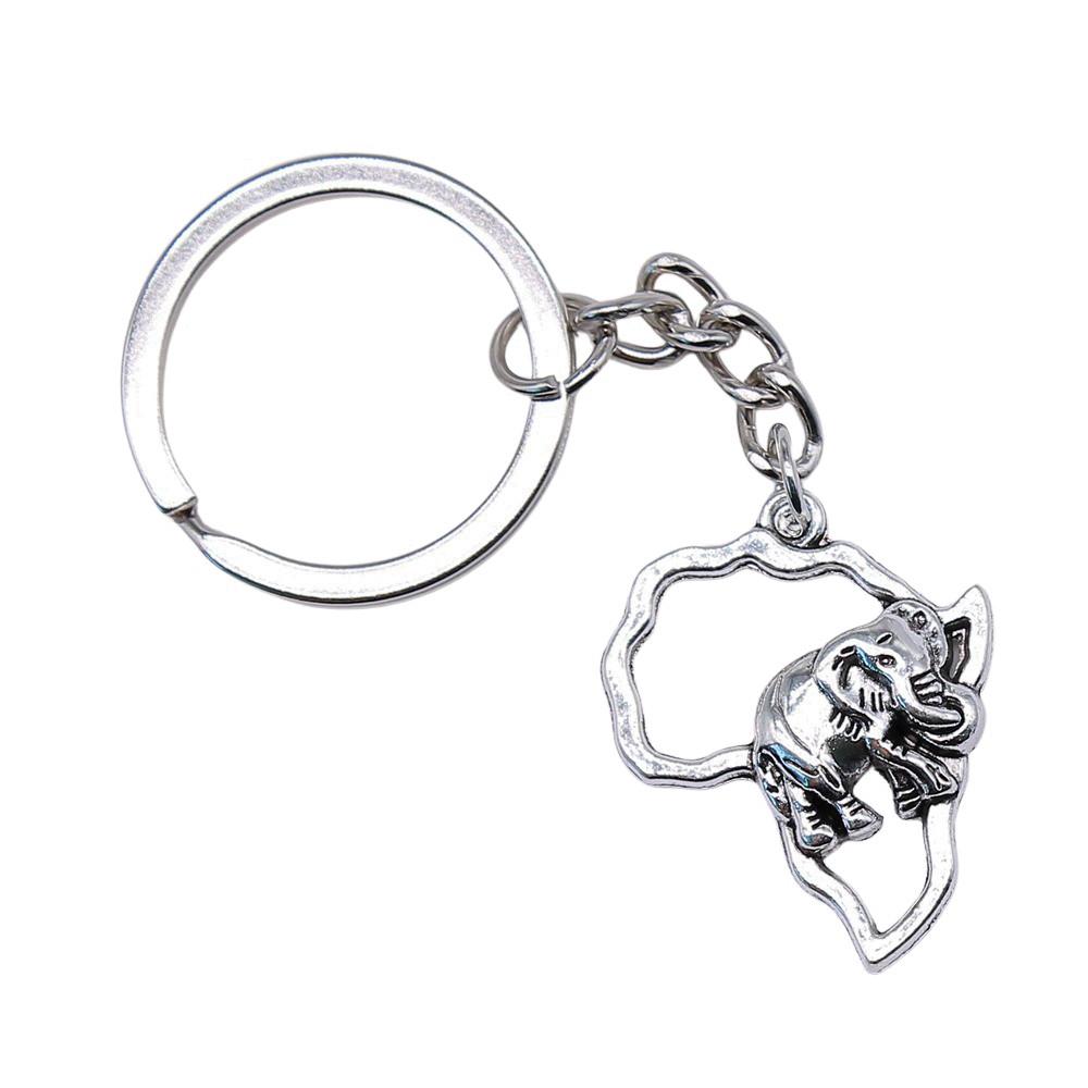 Pendants Elephant Charm Keychain Animal Theme Key Ring 28mm