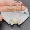 1 Pair Elegant Simple Tassel Earrings Exquisite Glass Beads Bow Knot Design Fashion Daily Accessories Women's Jewelry Earrings