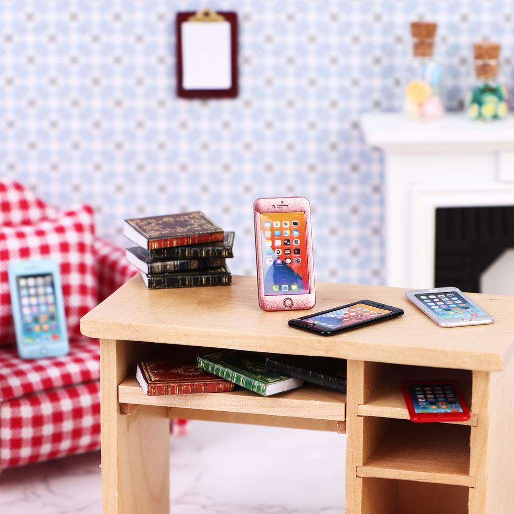 7 Adet 1:12 Bebek Evi Cep Telefonu Simülatörü Aksesuarları Mini Telefonlar Bebek Evi