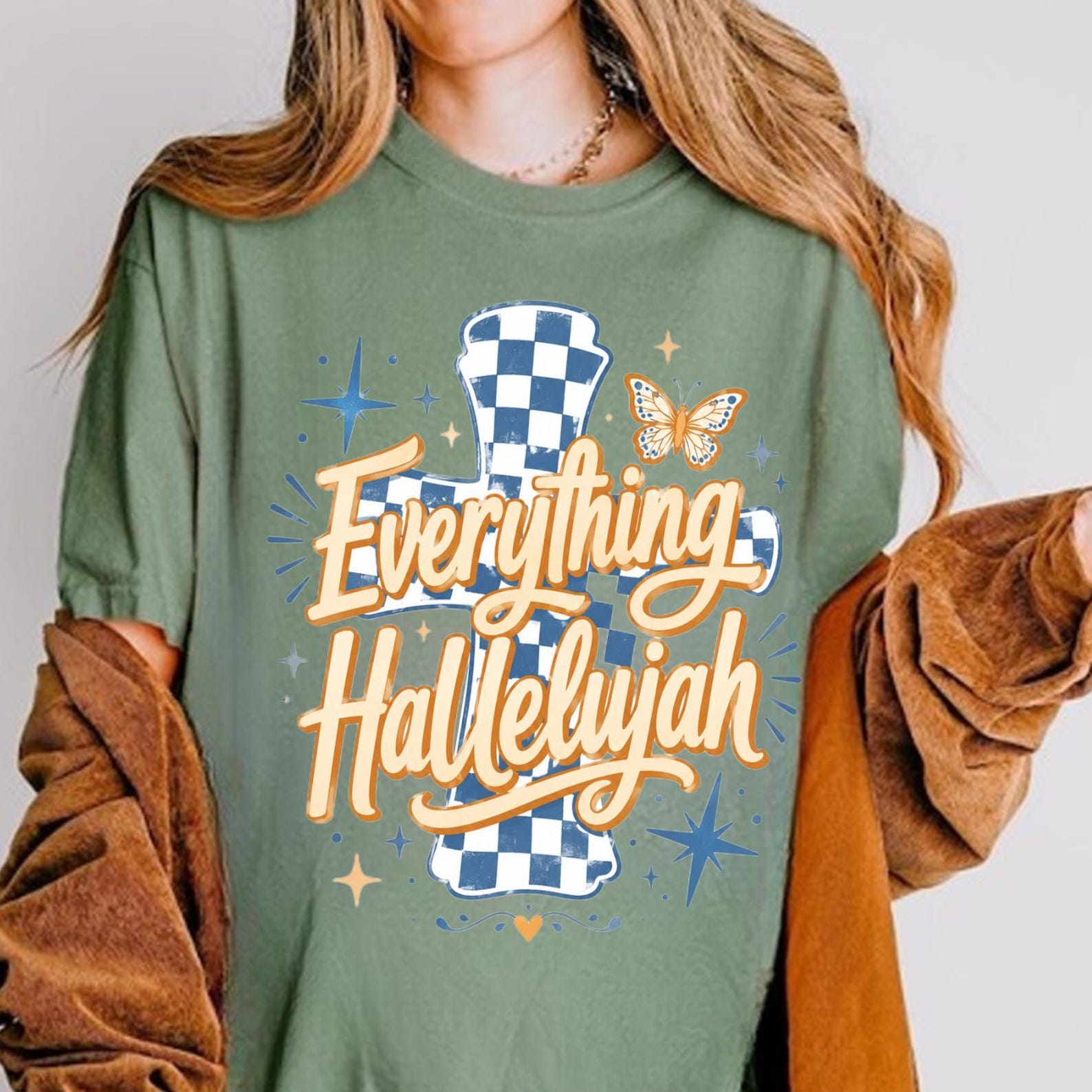 Everything Hallelujah Shirt, Christianity Jesus Tee Shirt, Brushstroke Summer Shirt, 4th Of July Tee, Hallelujah Tee, Comfort Color Shirt L