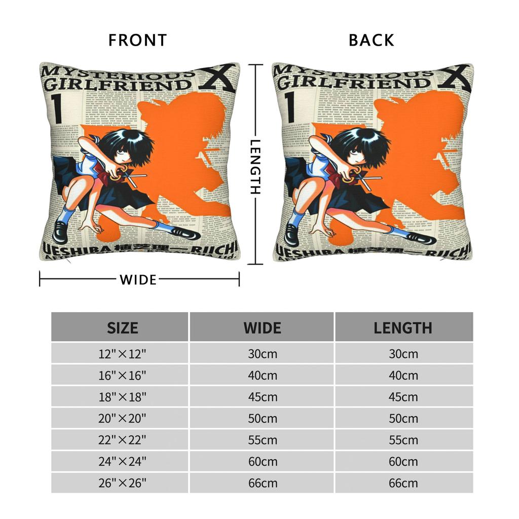 Urabe Mikoto Mysterious Girlfriend X Pillow Cover Novelty Pillow Case For Couch Sofa Bedroom Design Pillowcases Gift