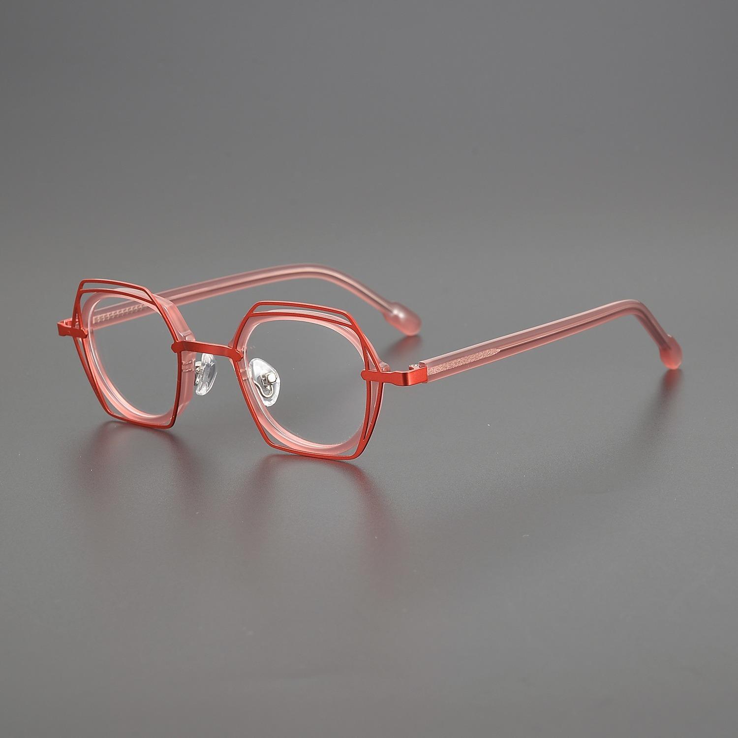 

New Acetate Titanium Eyeglass Frames Man Woman Good Quality Square Eyeglasses Frames Prescription Retro Glasses Frames красный