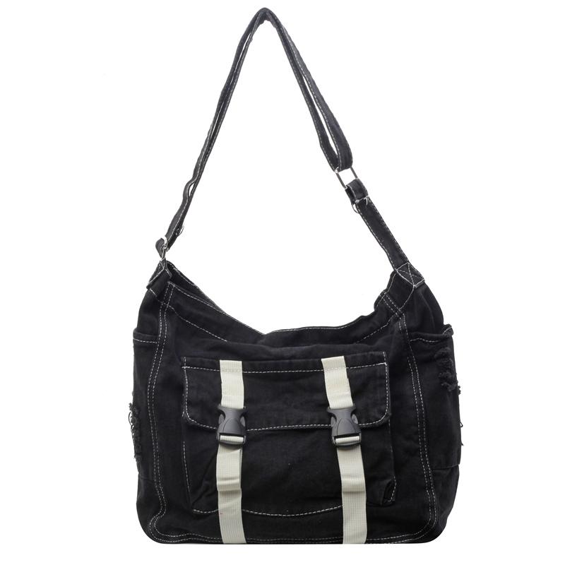 Dámská crossbody taška z denimu s velkou kapacitou, studentská taška messenger, nákupní taška