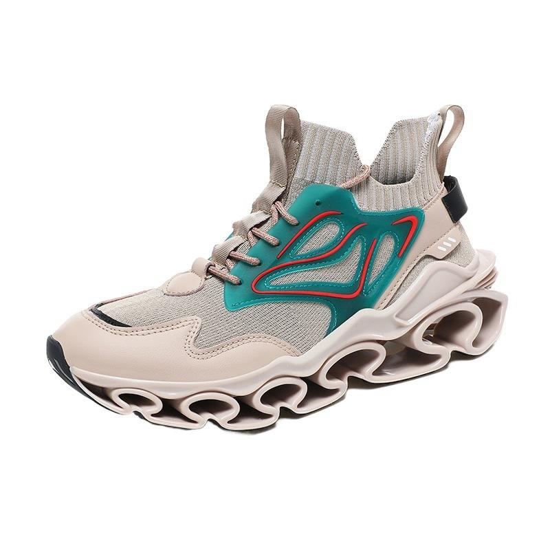 Large size fashion casual running shoes men's flying woven shoes shock-absorbing sports blade men's dad shoes