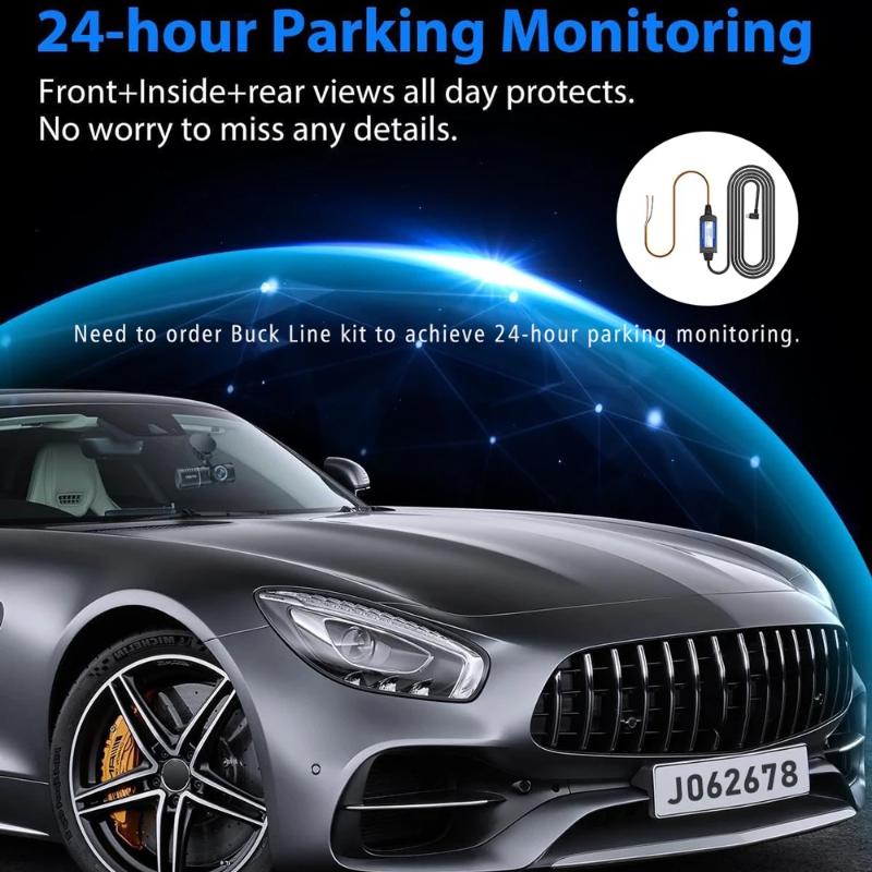 Wifi 2/3 Kamera Samochodowa DVR Dash Cam FHD 1080P 3 Kanały Obiektyw Kamera Samochodowa Wnętrze Dashcam Rejestrator Wideo Black Box Super Night Vision