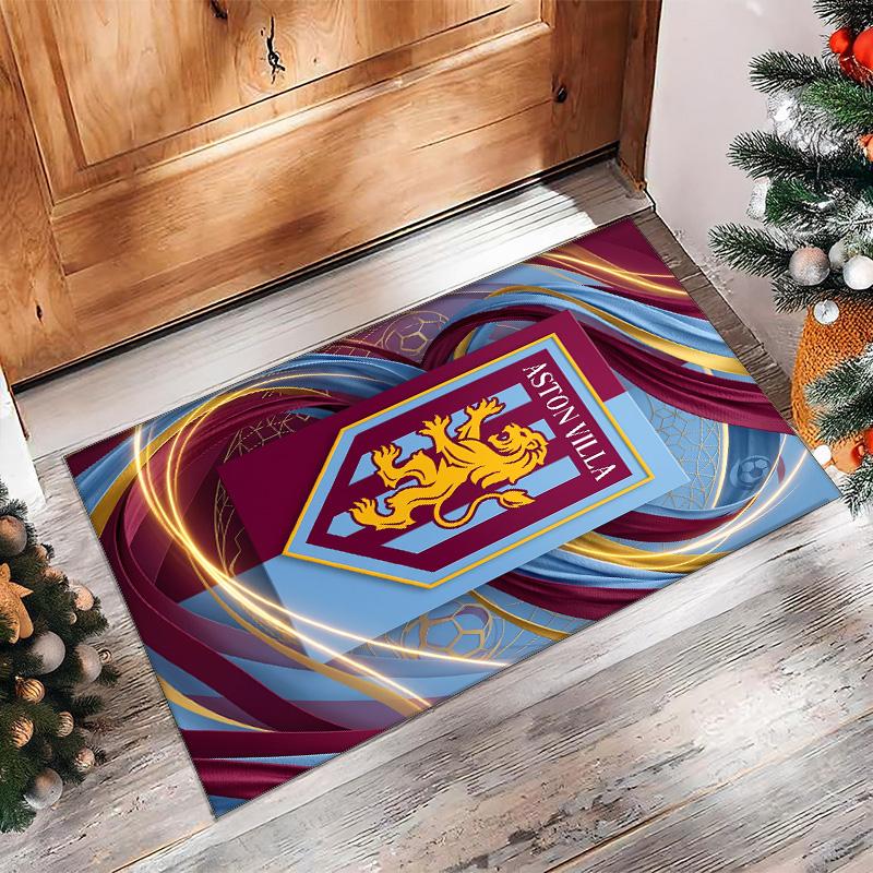 Tappeto in Velluto di Cristallo con Stampa Calcio Aston Villa, Comodo Assorbente d'Acqua Antiscivolo Tappeto per Pavimenti Interni