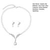 1 Set Bridal Faux Pearl Rhinestone Pendant Necklace Jewelry Women And Earrings Elegant Wedding Jewelry Set