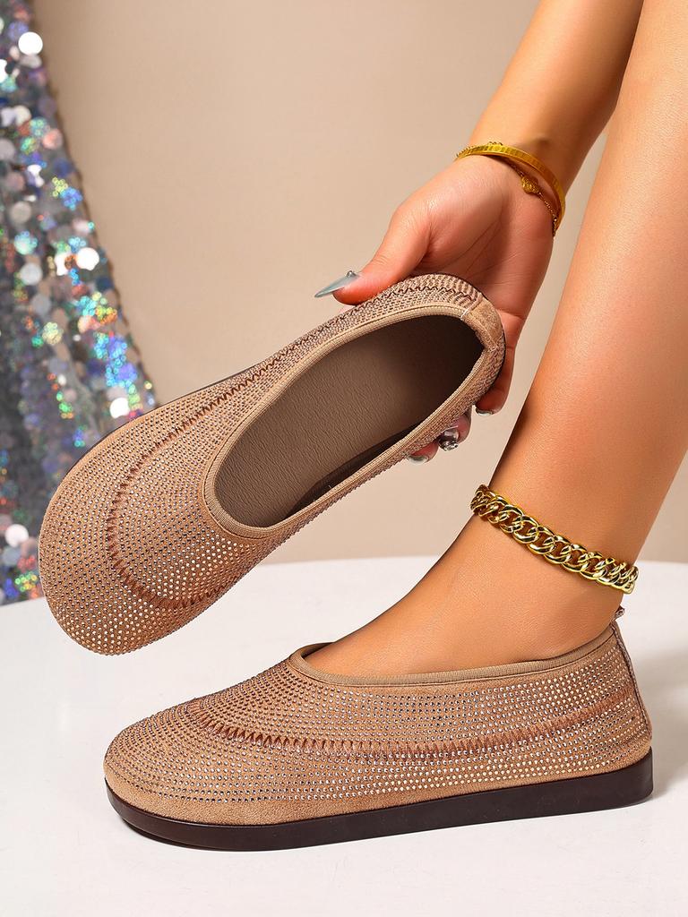 New Women's Round Toe Flat Shoes - Fashionable and Versatile Comfortable Arch Support Not Tired Feet Non-slip Wear-resistant Cushioning Shoes