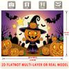 Party Backdrop Halloween Flat Spanish Witches Pumpkins Multi Layered Birthdays Showers Event Backdrop Decoration Front Door Decor
