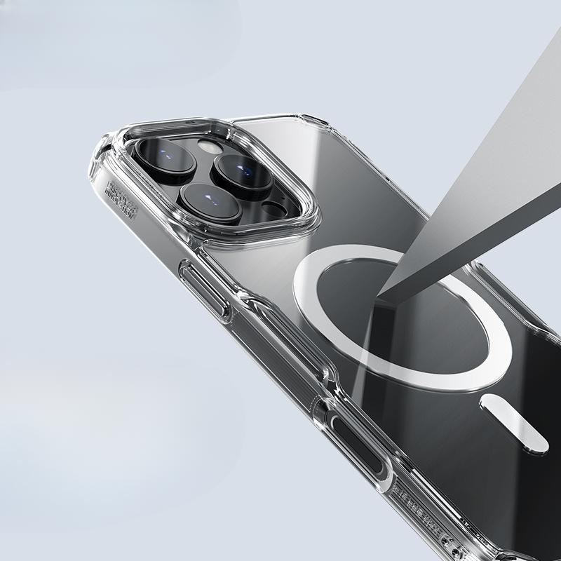 For Iphone16 Pro Max Phone Case, Airbag Transparent Magsafe Magnetic Case, Apple 16.