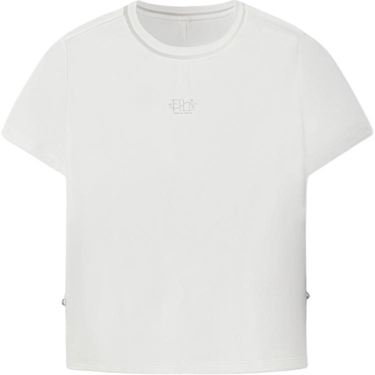 FILA Comfortable Side Slit Simple Short Sleeve T-Shirt Women tops White F11W633103FWT S