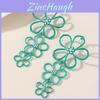 Retro Metal Floral Earrings With Butterfly Bow Design For Women