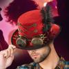 Steampunk Hat Vintage Glasses Gothic Top Hat Felt Adjustable Outfit For Men Women Teens Adults Theater Circus Performances