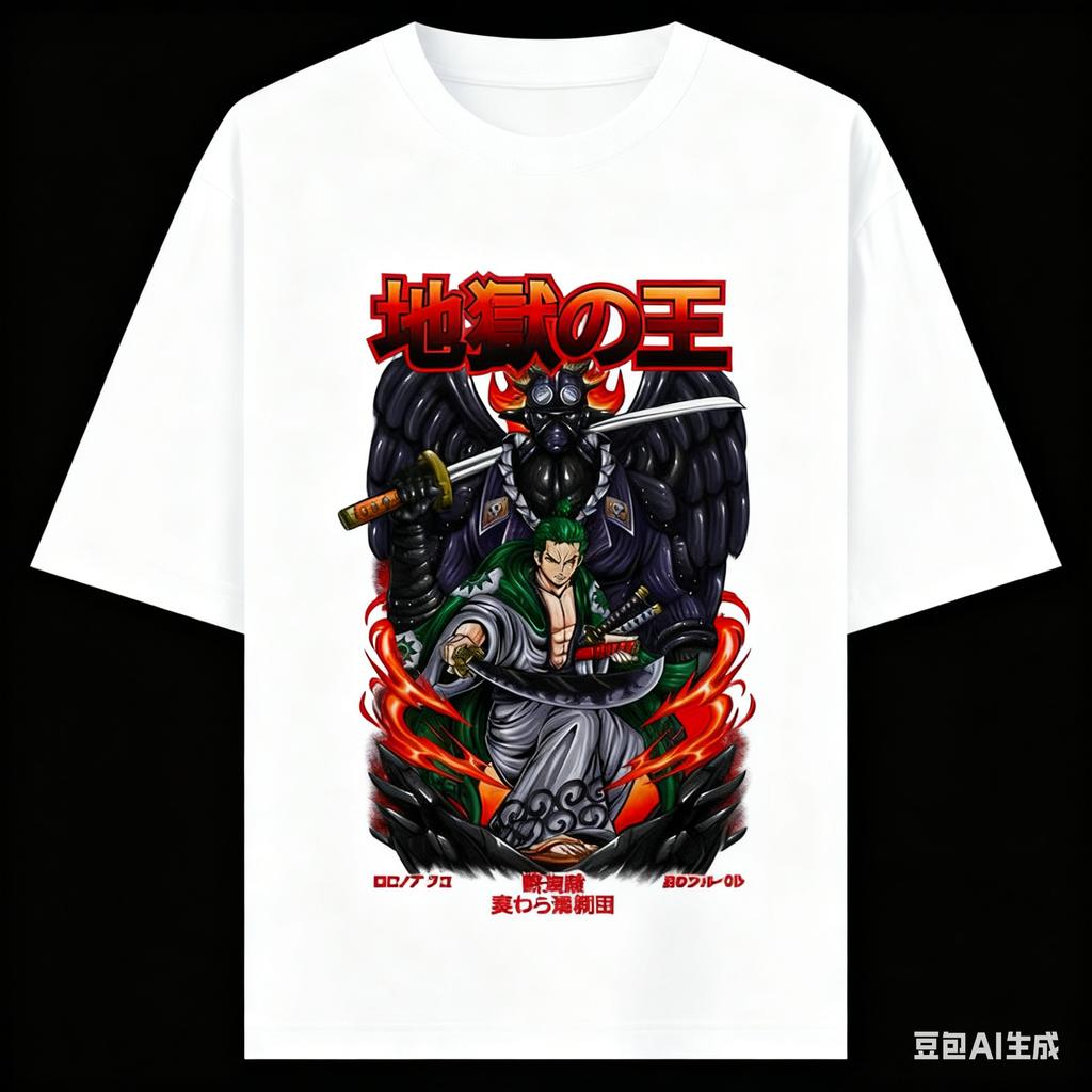 One Piece Anime Roronoa Zoro Printing Oversized Cotton Tshirt Men and Women Harajuku Trend Y2K Casual Summer Absorb Sweat Tees