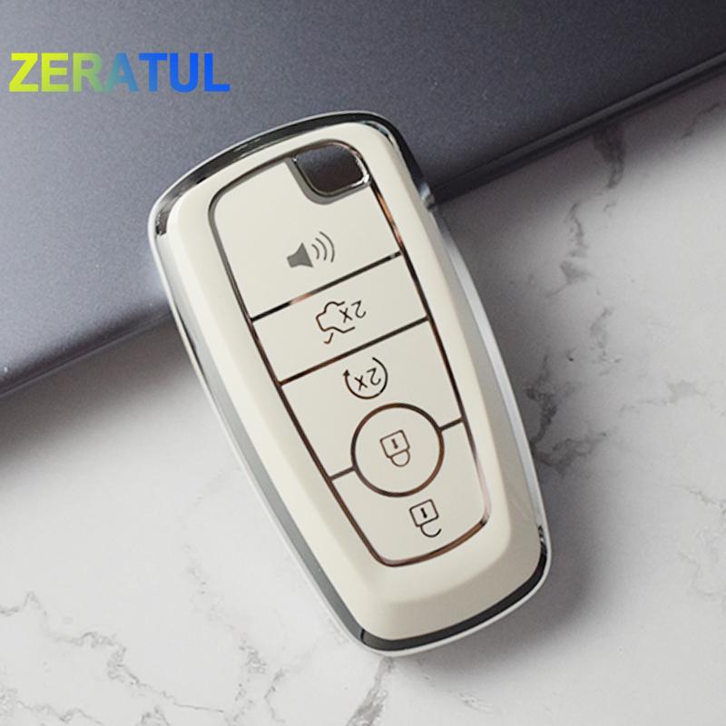 3/4/5 Buttons Car Key Case Protector Cover For Ford Fusion Edge Mustang Explorer F150 F250 F350 F450 Tpu Shell Fob Holder