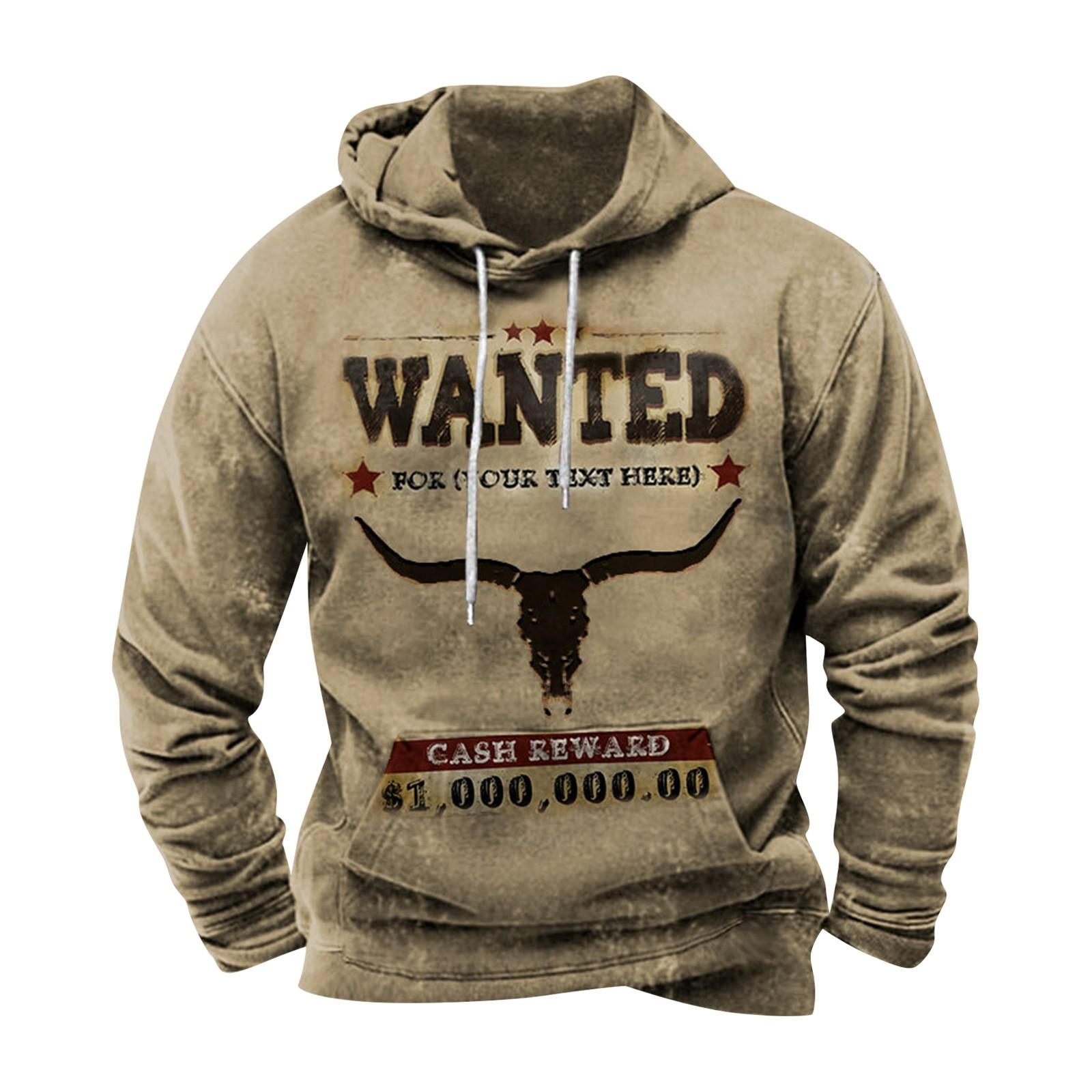 Fashion Print Loose Men s And Women s Long Sleeve Hooded Sweater M хаки
