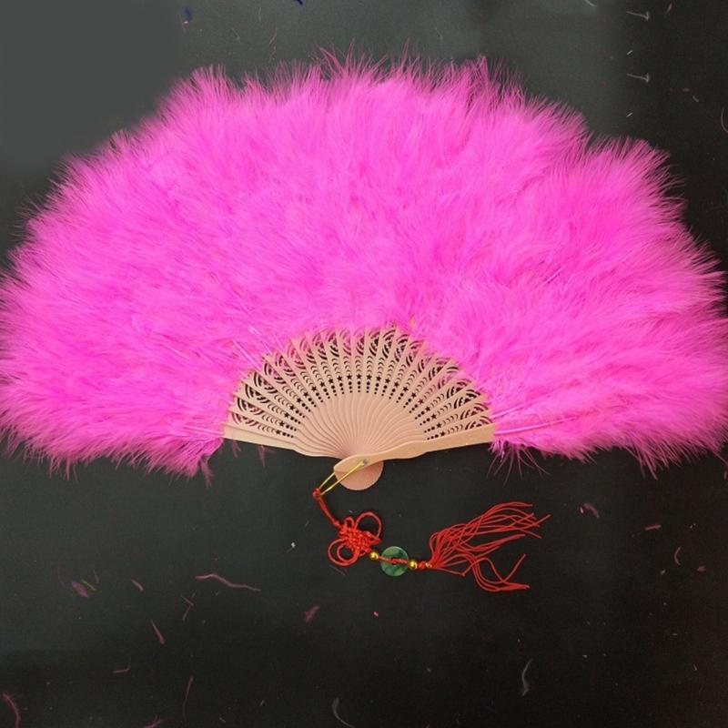 Folding Feather Fan Handheld Fairy Fan New Year Birthday Gift Supplies