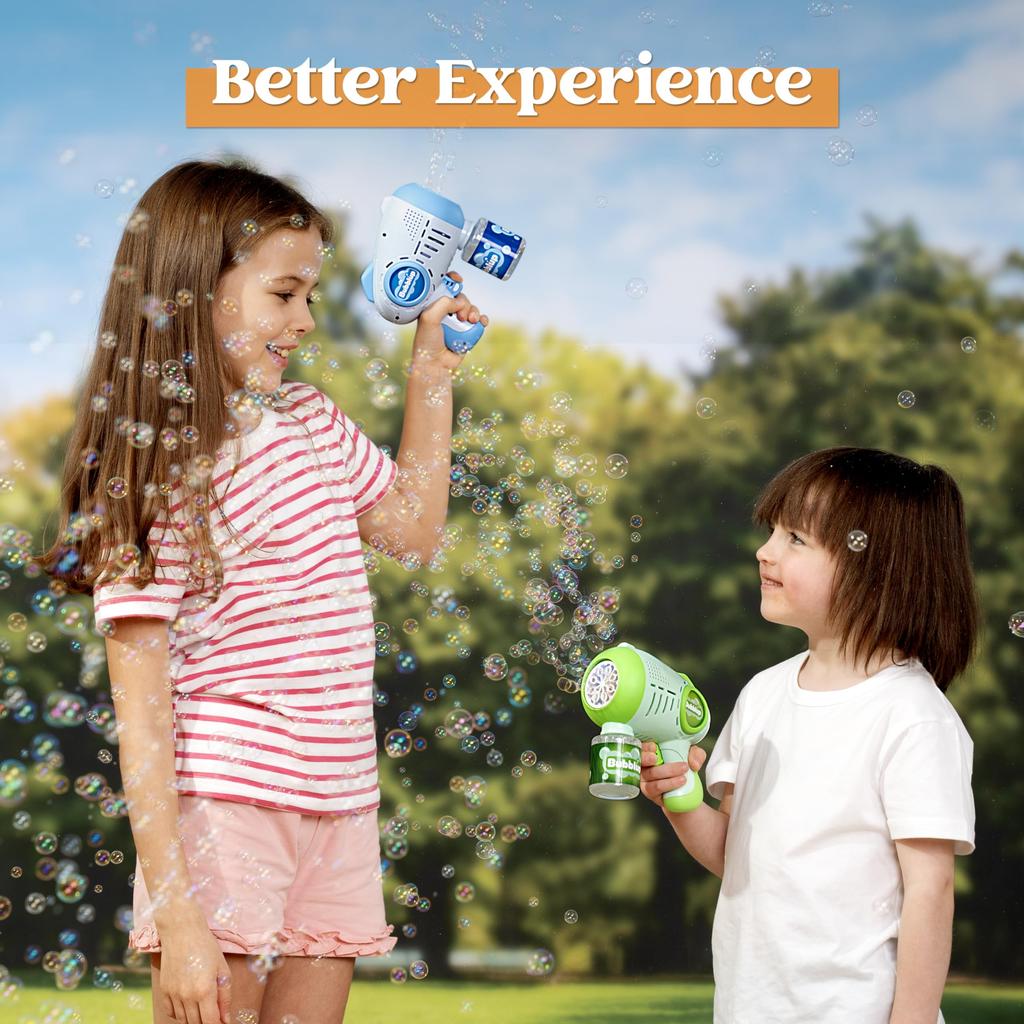 Pack Light-Up Bubble Guns Bottles Refill Solution Toys Kids Summer Party Favors Birthday Gift JOYFY 2 with 4 for Kid Friendly Entertaining Fun Play