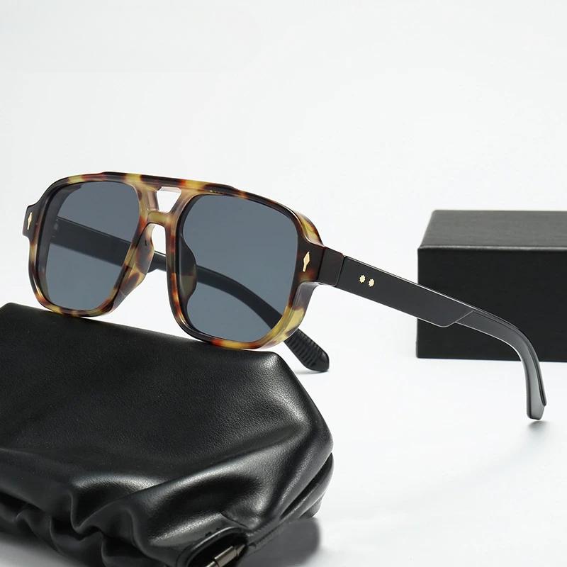 Fashion Retro Double Bridge Women's Sunglasses Leopard Sun Glasses Outdoors Street Wear Shades Men's Shades UV400 Eyewear