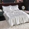 Bedding Set Solid Color Luxury Bedding Kit Rayon Satin Duvet Cover Set Twin Queen King Size Bed Set 3pcs/4pcs Home Textile