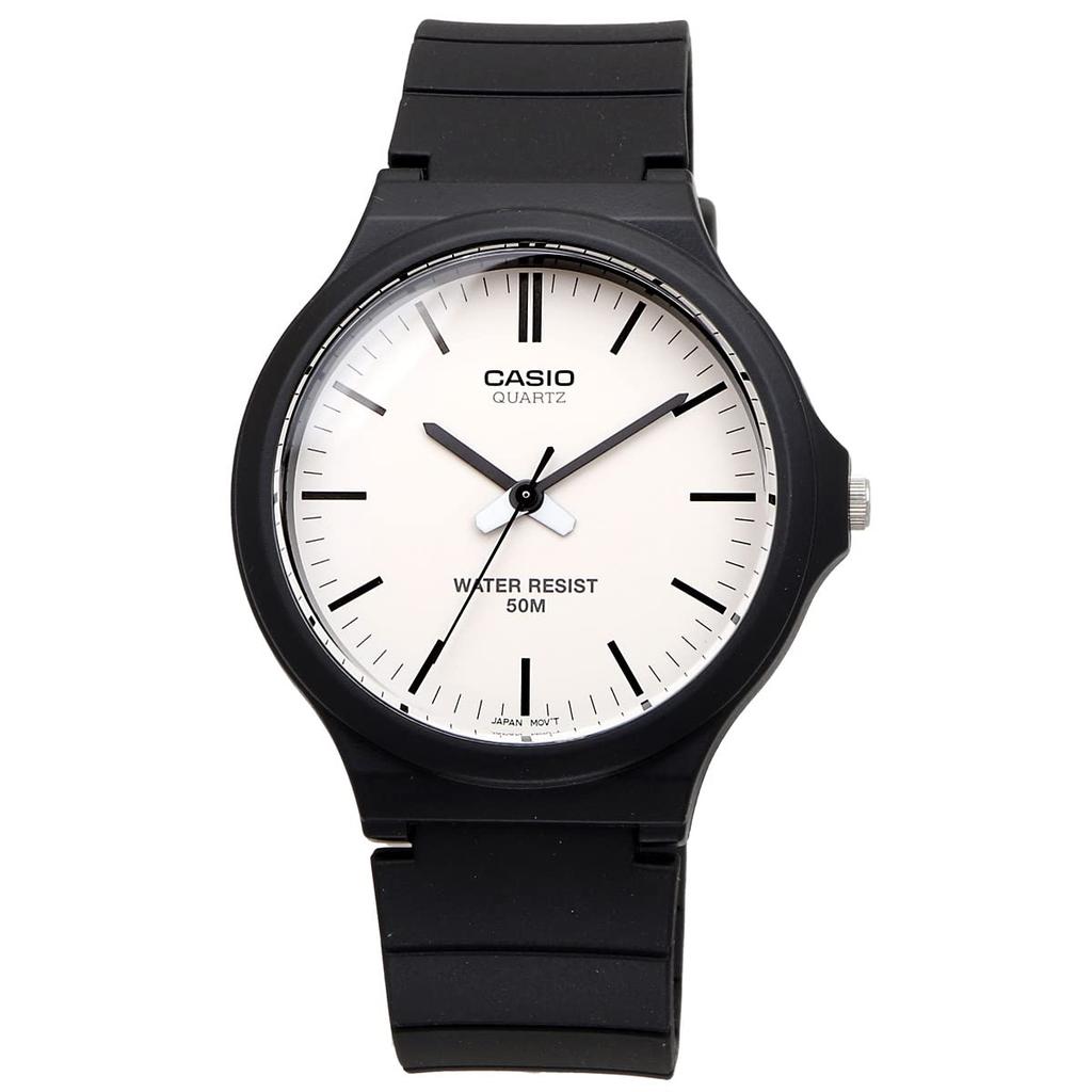 Casio Standard Analog Quartz Wristwatch Black and International No Presentation Box MW-240-7EV, Men's, White, Model, [Used]