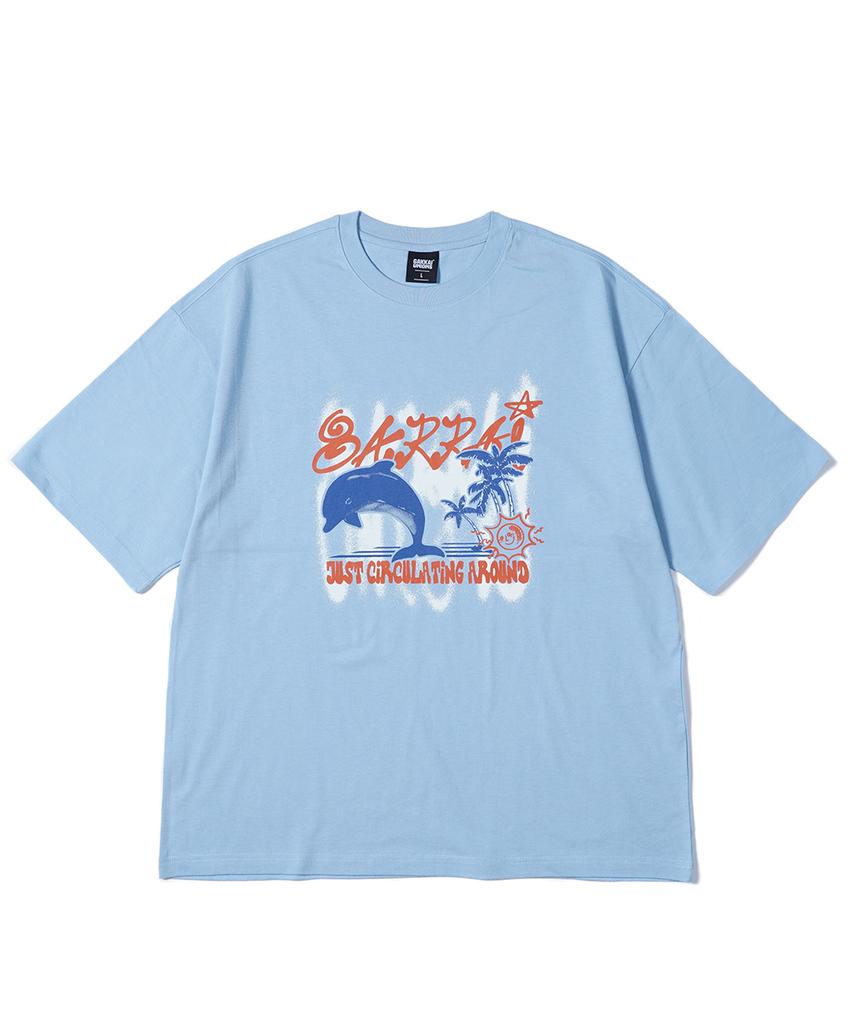 GAKKAI UNIONS Around Summer Short Sleeve T-Shirt Sky Blue