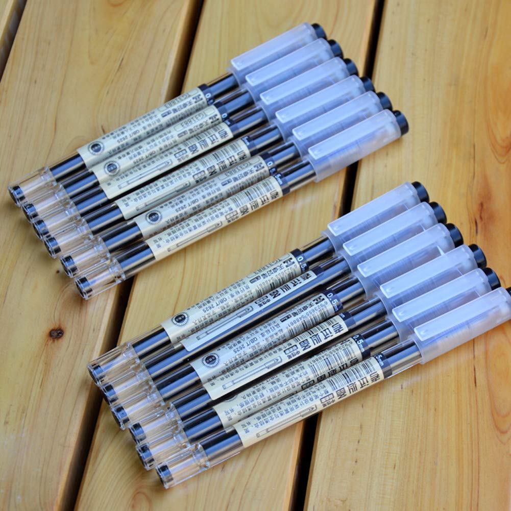 Sencoo 12-Pack Black Gel Ink Pens, Extra Fine Point, Ballpoint Pen, 0.35mm, Black, Office/School Stationery, Student Pens