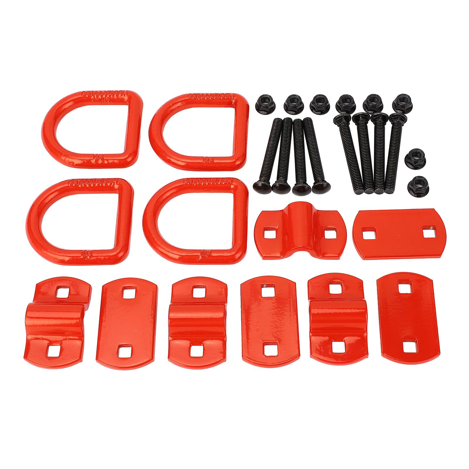 1 2in Heavy Duty D Ring Bolt On Forged 12125lbs Break Strength Trailers Tie Down Anchors Hooks for Truck Vans Red