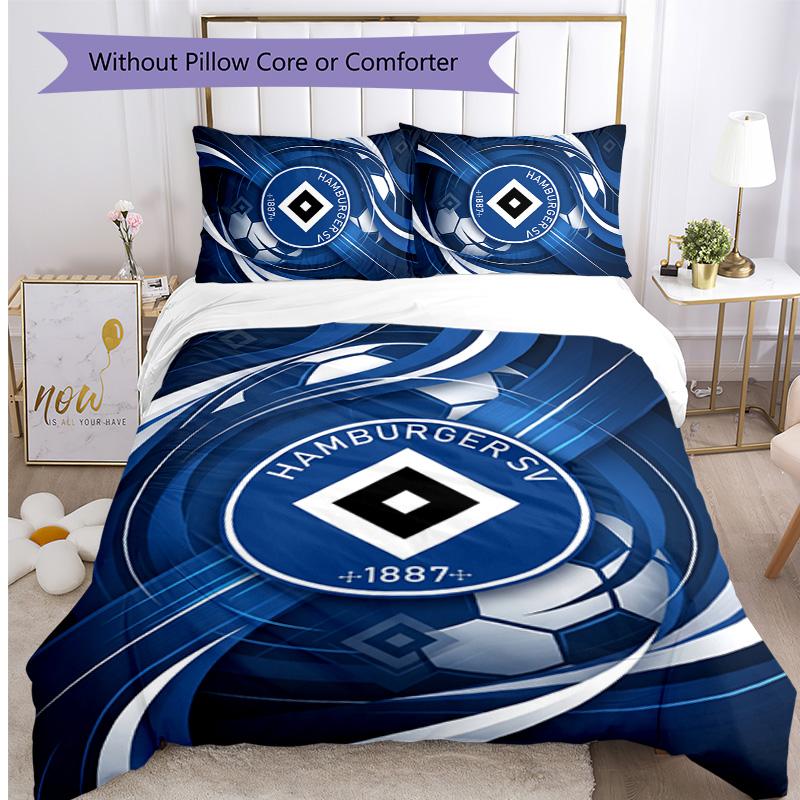 Hamburger SV Football Printed 3 Pieces Bedding Set, Comfortable Skin Friendly Bedroom Duvet Cover Set