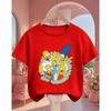 The Simpsons Cartoon Casual T Shirt Children Boys Girls Summer Cute Kawaii Crew Neck Fashion Street Tops