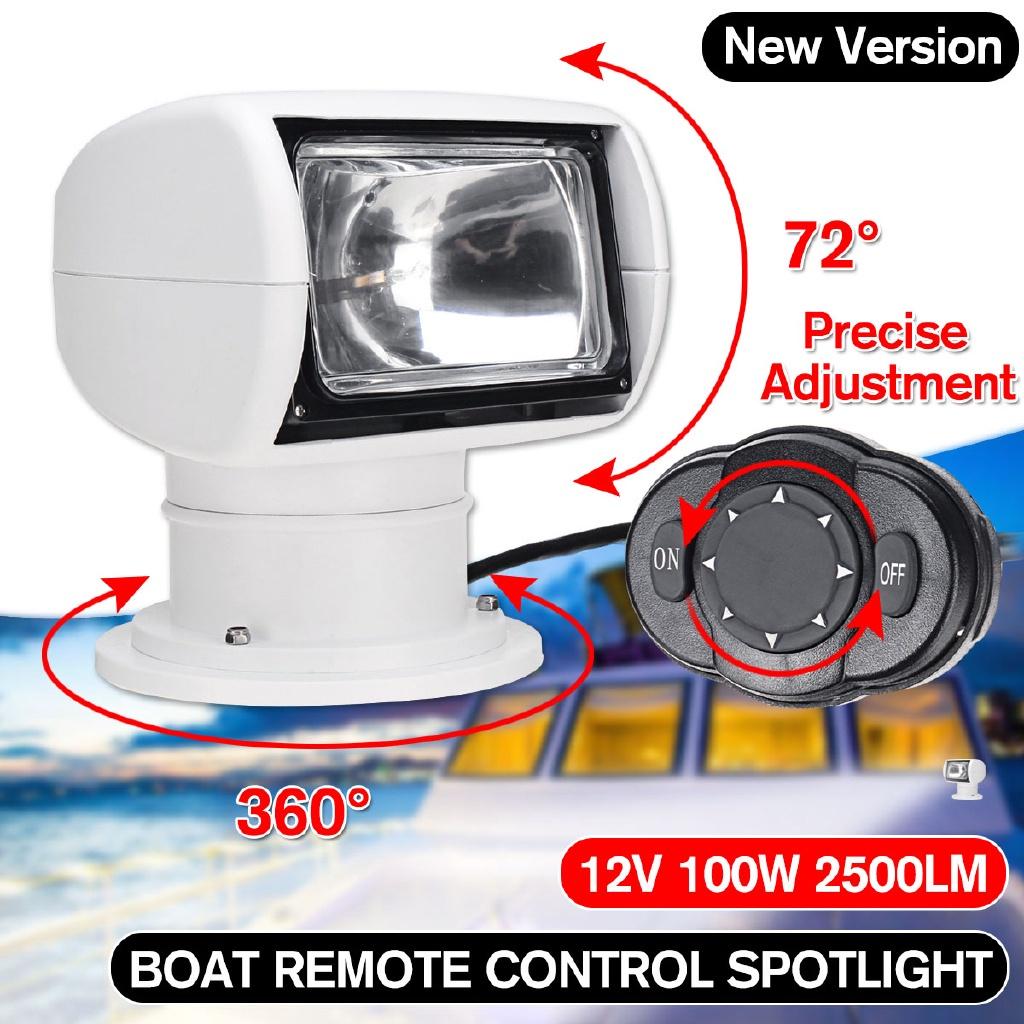 100W 360 Degree Spot Headlight Remote Control Search Marine Searchlight Searching Light for Yacht TRUCK Fishing Boats