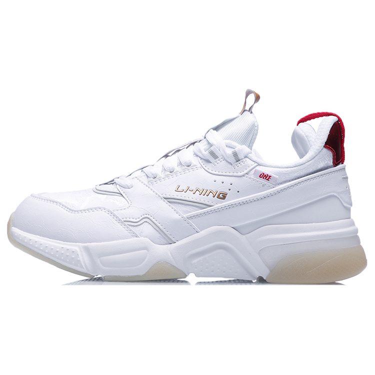 LiNing 001 Daily Gold Rush Journey CNY Durable Breathable Low-Top Running Shoes Women's White Red AGCR028-2