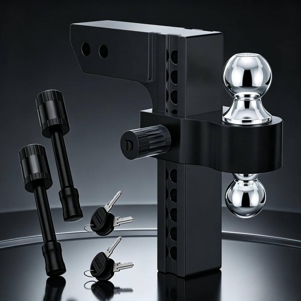 Adjustable Trailer Hitch Ball Mount Strong Secure