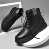 Fashion Genuine Leather Men Winter Shoes High Quality Black Man Motorcycle Boots Luxury Brand Warm Ankle Boot Punk Style Casual Footwear