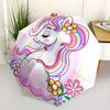 Unicorn, Flowers Automatic Folding Umbrella 8 Ribs, Durable Iron Frame, Bright Color Pattern Compact Travel Umbrella, Suitable for Outdoor,