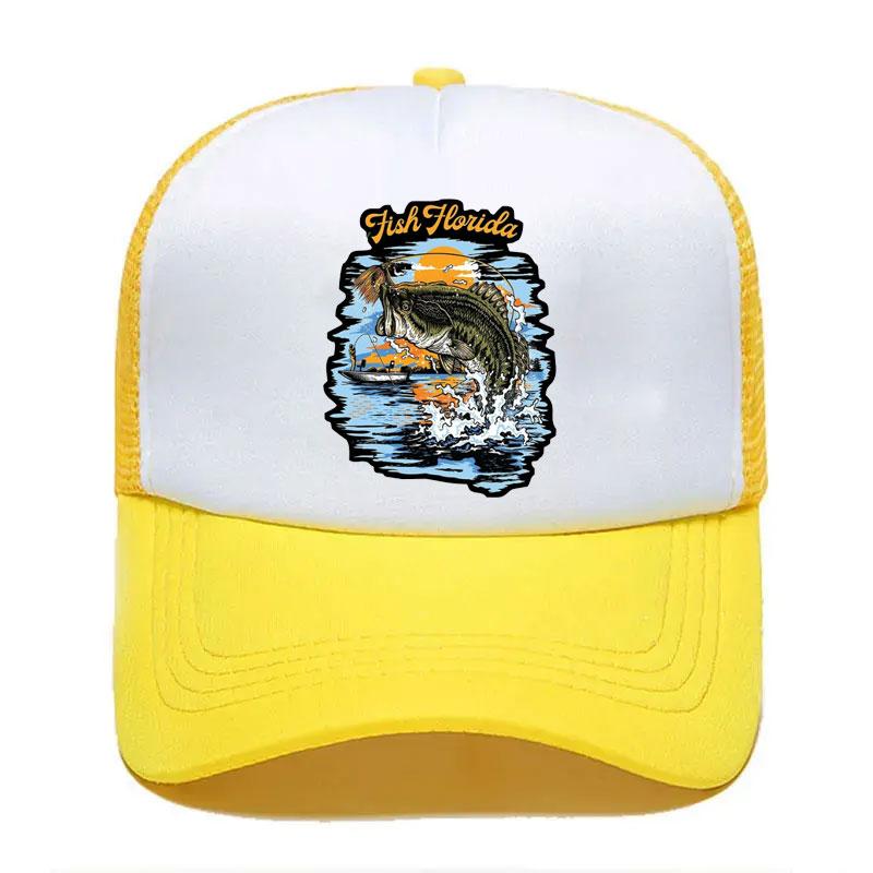 For Fishing Fish Logo Mesh Trucker Hat Fashion Unisex Women Advertising Travel Team Baseball Caps Truker Hats Snapback Cap