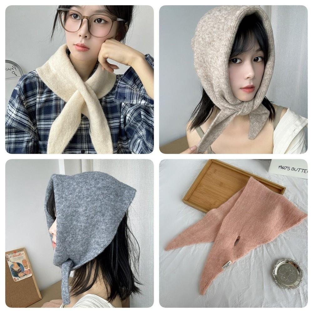 New Windproof Neck Warmer Warm Triangular Neckerchief Knitted Coldproof Scarves Bib Autumn and Winter