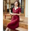 Pasite Summer New Chinese Style Patchwork Lapel Retro Wedding Guest Dress