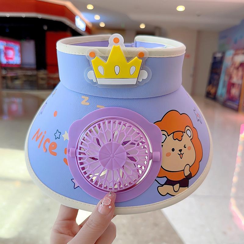 Sonnenhut mit Ventilator Kinder Sonnenschutzhut Jungen und Mädchen Sommer UV Zylinder Baby Sonnenhut