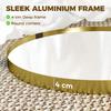 Round Wall Mirror 61 cm, Wall Mounted Bathroom Mirror with Tempered Safety Glass and Aluminium Alloy Frame, Gold Tone