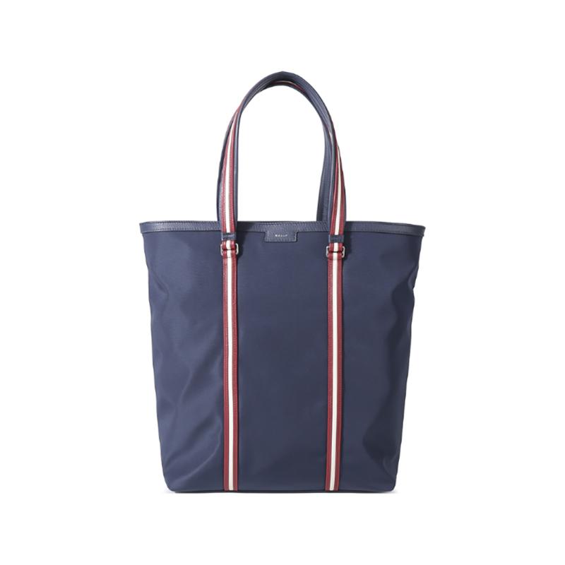 

New BALLY Fabric With Leather Tote Bag, Shopping Bag, Handbag Men s Midnight Blue 6307007 33.0*14.0*40.1CM