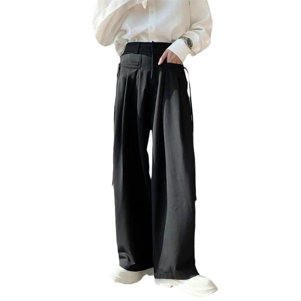 Men's Cool Italian Naples Trousers - Loose, Wide-Leg Design with a Draped Style