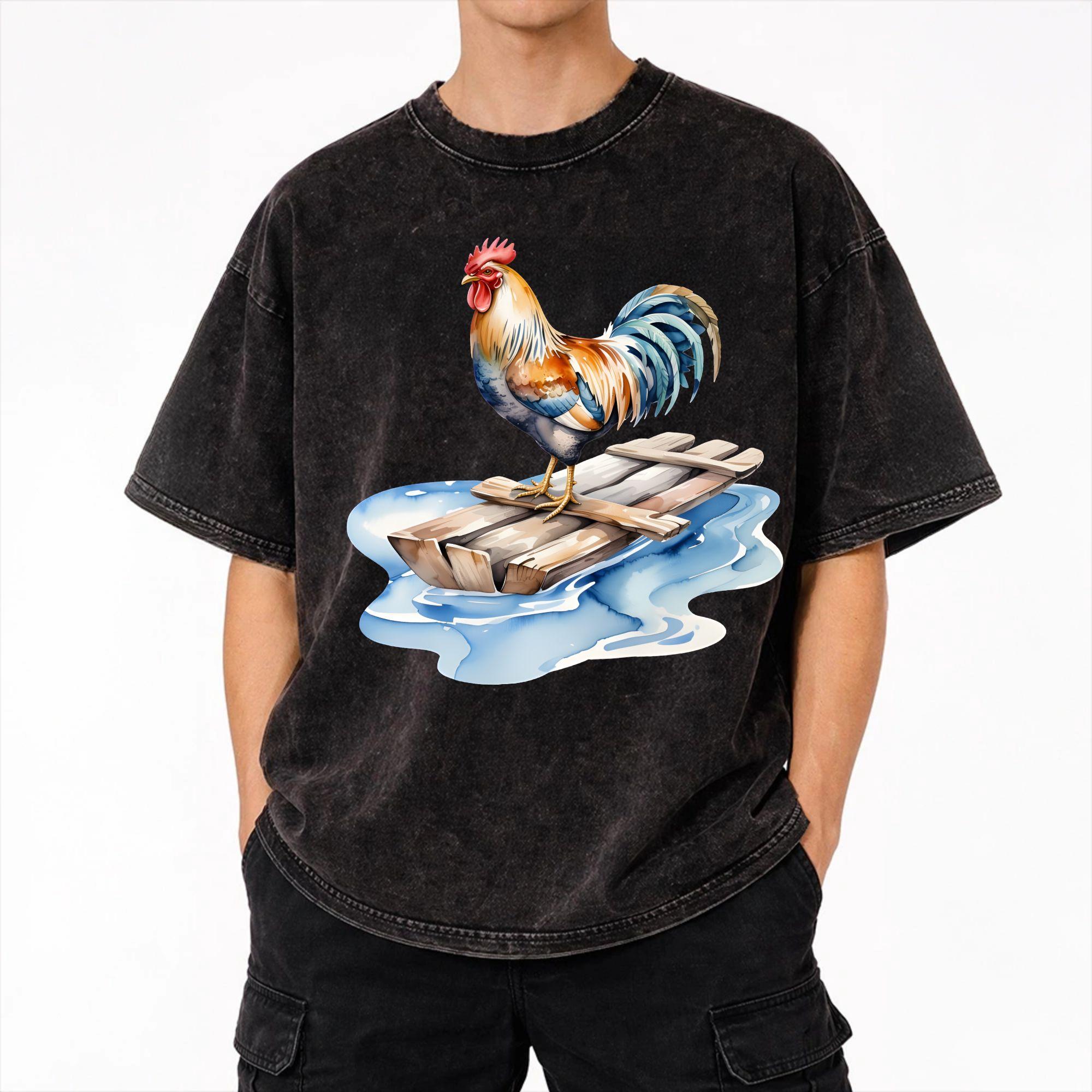 Cute Wilson Lo Siento Funny Chicken Meme Washed T Shirts Streetwear Hip Hop Vintage T-Shirt Tees Tops for Men Women S