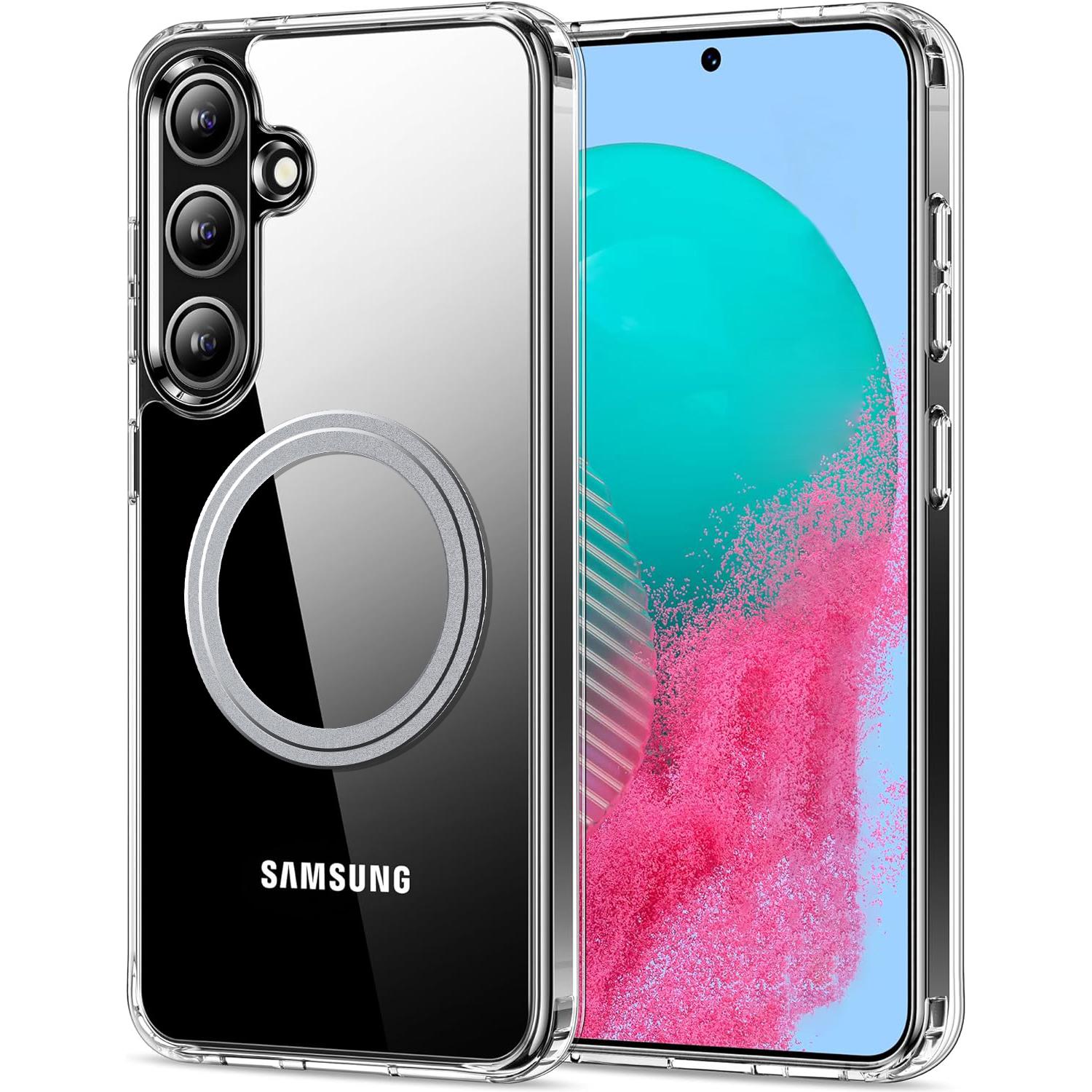 

Чехол для телефона Samsung Galaxy S25, совместимый с прозрачной задней крышкой MagSafe TPU+PC A