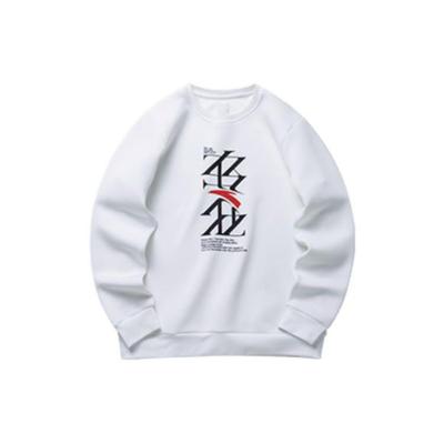 Anta Basketball Series Letter Crew Neck Pullover Sweatshirt Men Sweatshirt Pure-White 152211734-1