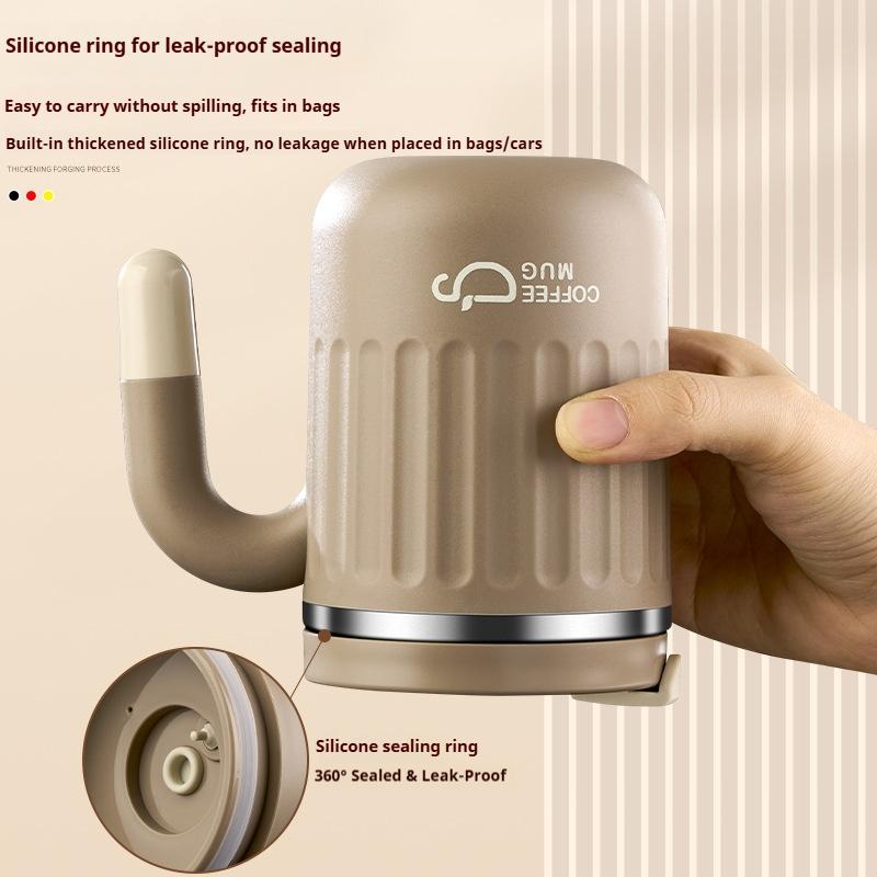 480ML Leakproof Thermo Mug with Handle 304 Stainless Steel Coffee Mug with Straw Double Wall Vacuum Water Cup Travel Milk Cup