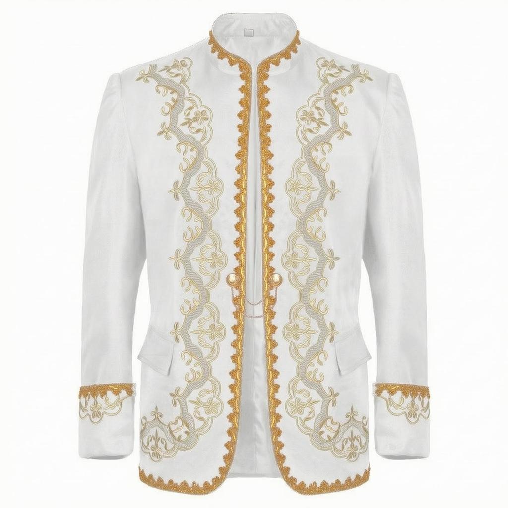 Jacket with Gold Embroidery Formal Performance Elegant for Performers