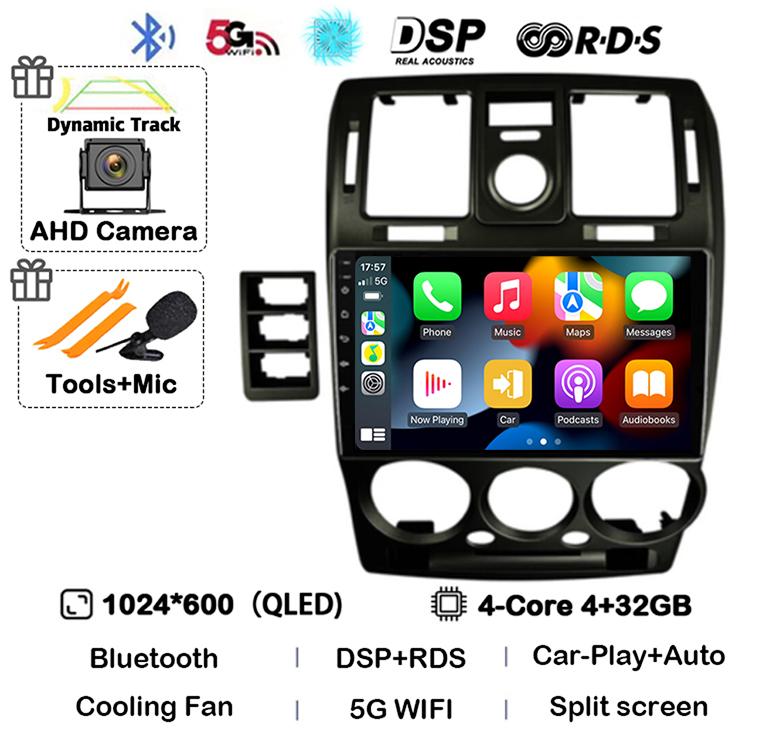 Android 14 Carplay Auto WIFI+4G For HYUNDAI GETZ 2002-2011 LHD/RHD Car Radio Multimedia Player GPS 360 Camera Stereo DSP Audio