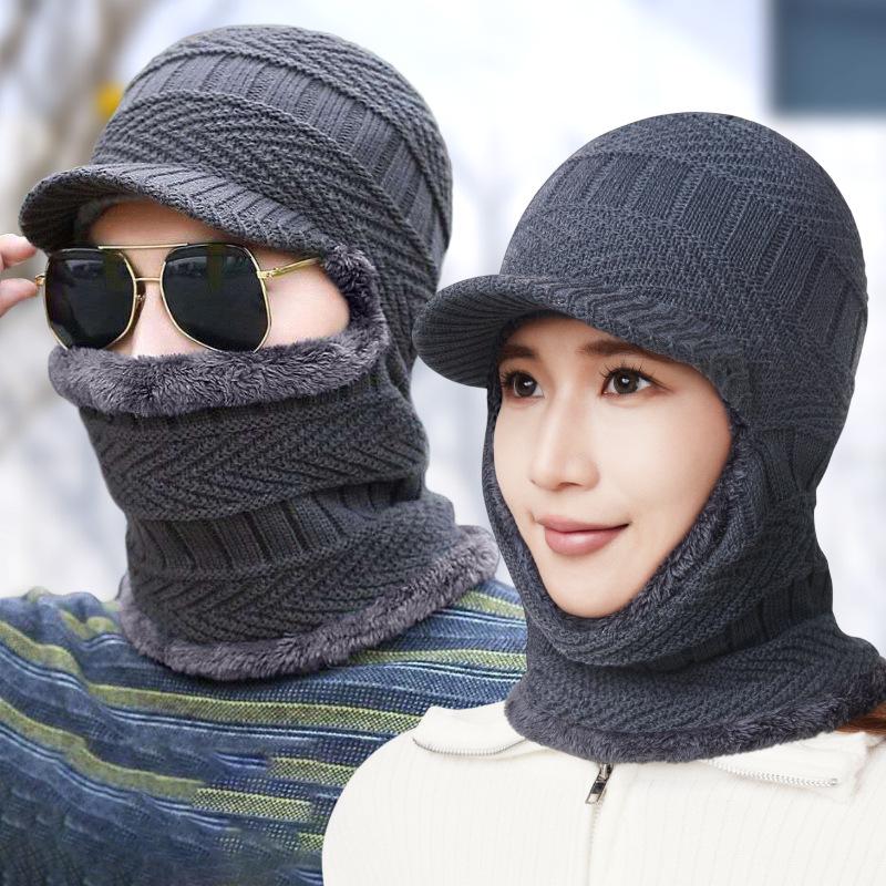 Unisex Winter Knitted Hat, Scarf, & Gloves Set - Fleece-Lined Wool